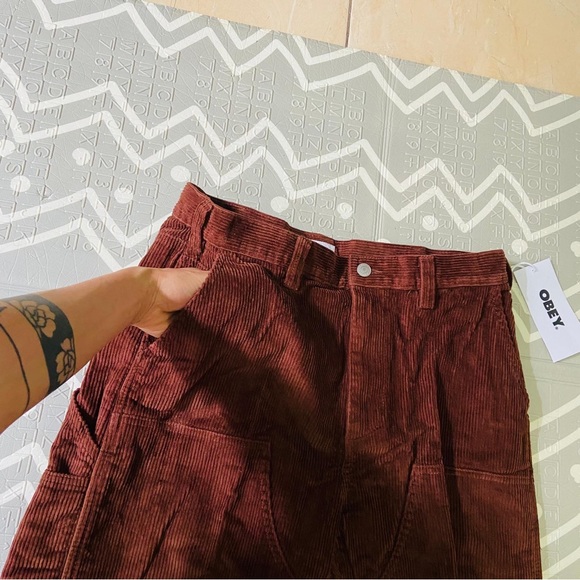 Vintage Retro obey double knee carpenter corduroy skateboarding loose fit pants - Picture 7 of 11